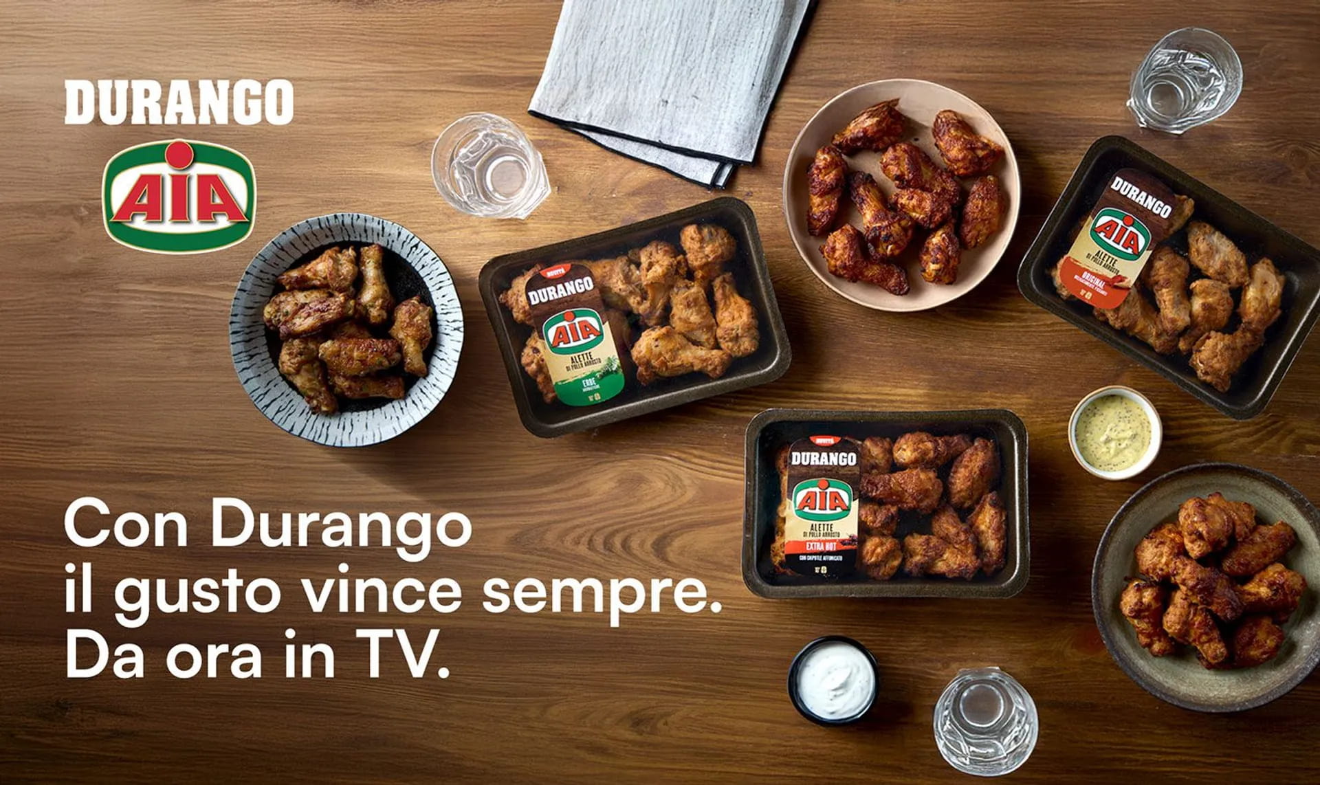 Prova il gusto che vince sempre con Durango AIA, da ora in TV